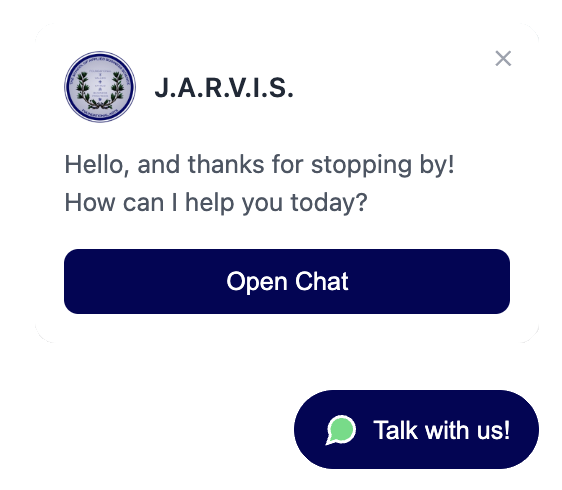SimpleBot AI chat bubble popup